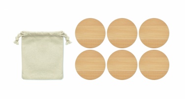 Logo trade promotional merchandise image of: Set of 6 bamboo coasters