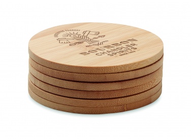 Logo trade corporate gift photo of: Set of 6 bamboo coasters