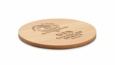 Logo trade corporate gift photo of: Bamboo round coaster