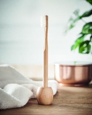 Logo trade corporate gifts image of: Bamboo tooth brush with stand