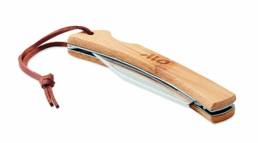 Logo trade promotional gift photo of: Foldable knife in bamboo