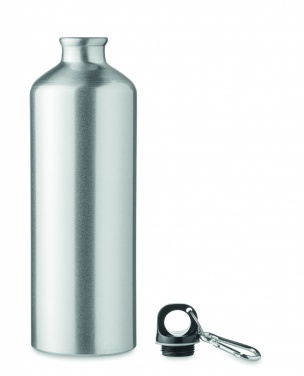 Logotrade promotional gift picture of: 1000 ml single-walled aluminum water bottle with a carabiner