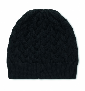 Logo trade advertising products image of: Cable knit beanie in RPET