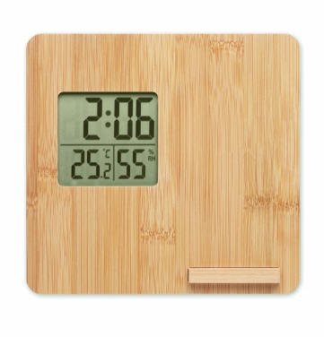 Logo trade promotional merchandise picture of: Bamboo weather station 10W