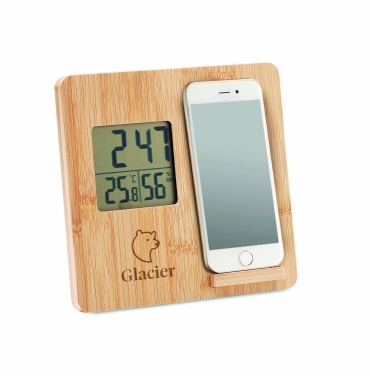 Logotrade promotional item image of: Bamboo weather station 10W