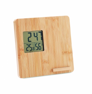 Logo trade promotional giveaways image of: Bamboo weather station 10W