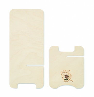 Logotrade promotional product image of: Birch Wood phone stand