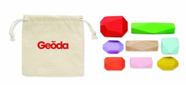 Logo trade advertising products image of: 8 stacking wood rocks in pouch