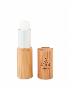 Logo trade promotional gifts picture of: Lip balm in bamboo tube box