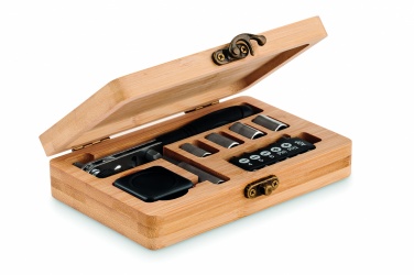 Logo trade promotional gifts image of: 13 piece tool set, bamboo case