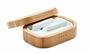 Logotrade promotional merchandise picture of: TWS earbuds in bamboo case