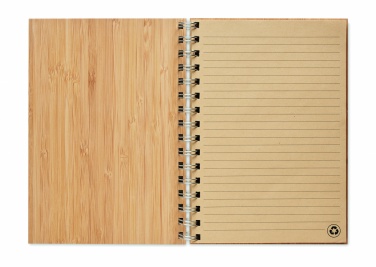 Logo trade promotional gifts picture of: A5 ring bound Bamboo notebook