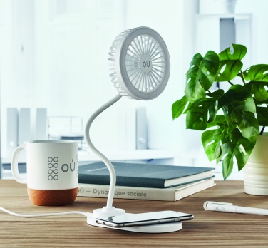 Logo trade promotional giveaway photo of: Desktop charger fan with light