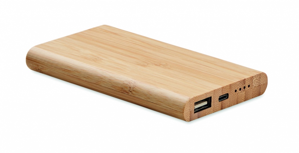 Logo trade business gift photo of: 4000 mAh Bamboo power bank