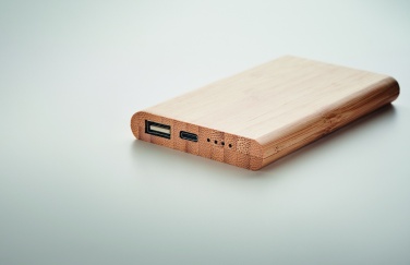 Logo trade advertising products picture of: 4000 mAh Bamboo power bank