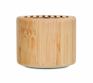 Logotrade promotional gift picture of: Round bamboo wireless speaker