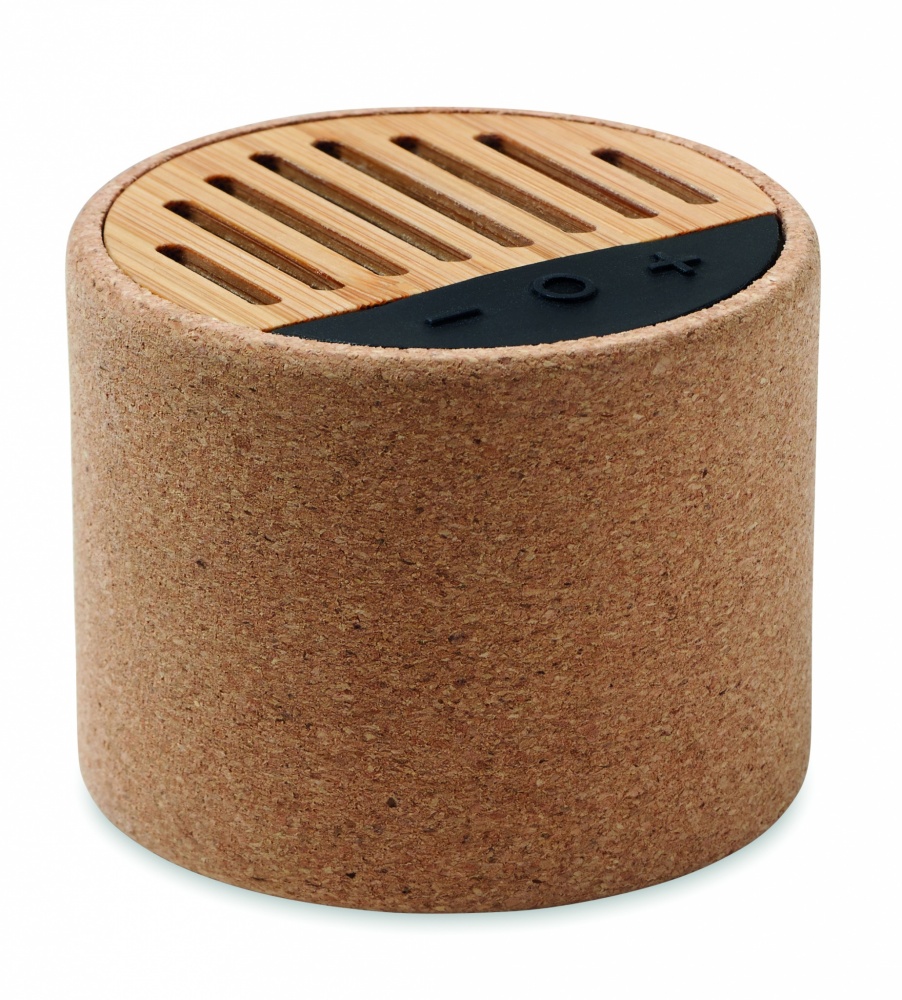 Logotrade promotional products photo of: Round cork wireless speaker