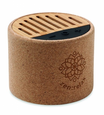 Logo trade promotional items picture of: Round cork wireless speaker