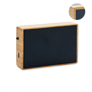 Logo trade promotional gifts picture of: Solar bamboo wireless speaker