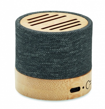 Logo trade promotional gift photo of: Bamboo RPET wireless speaker