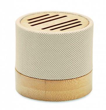 Logo trade promotional giveaways image of: Bamboo RPET wireless speaker