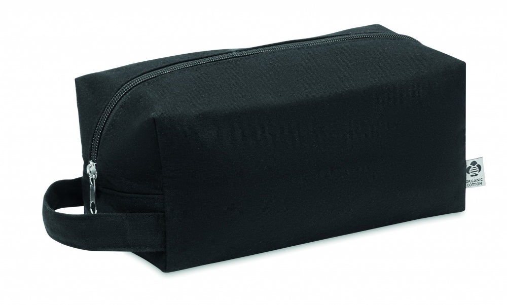 Logo trade promotional merchandise image of: Canvas cosmetic bag 220 gr/m²