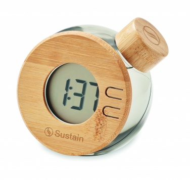 Logotrade business gift image of: Water powered bamboo LCD clock