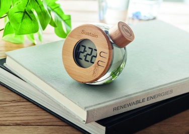 Logotrade advertising product picture of: Water powered bamboo LCD clock