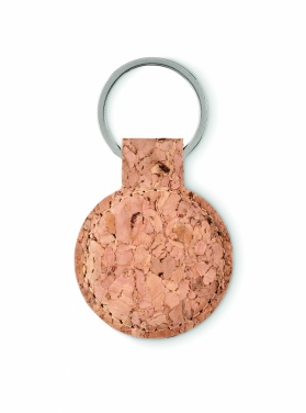 Logotrade promotional products photo of: Round cork key ring Mikkeli