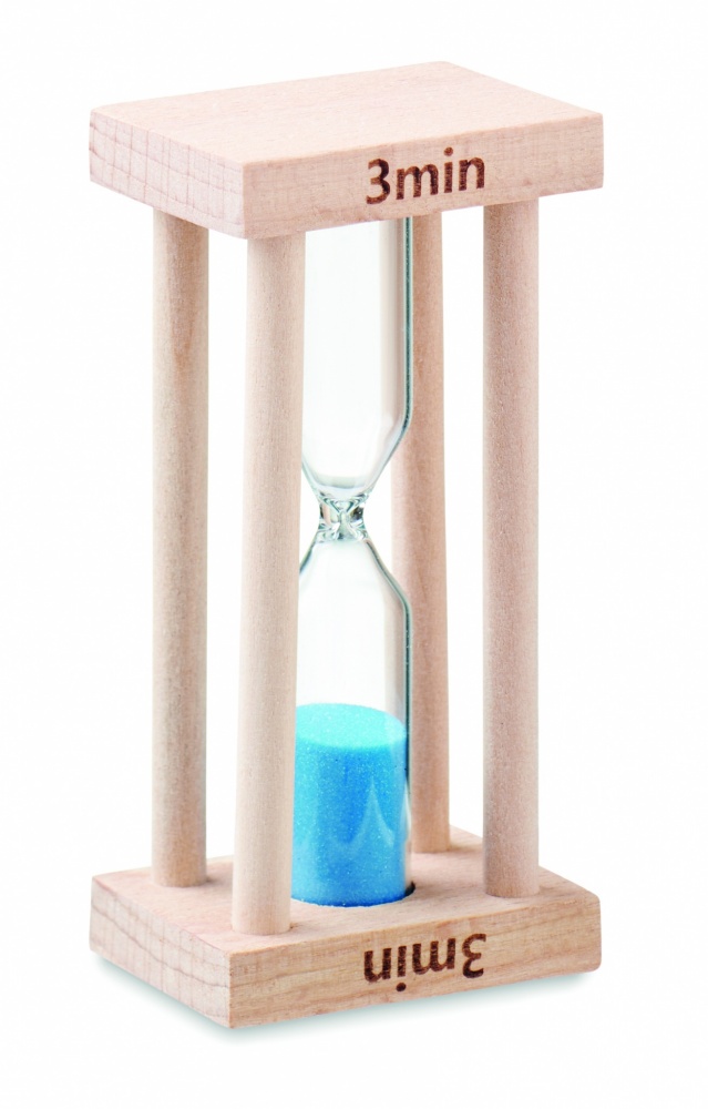 Logo trade advertising product photo of: Wooden sand timer 3 minutes