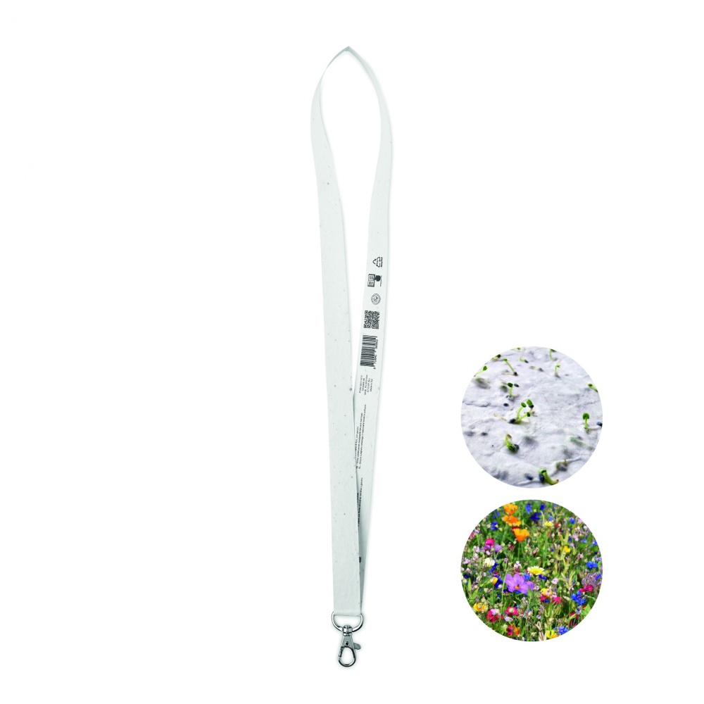 Logotrade promotional merchandise picture of: Seed paper lanyard w/hook