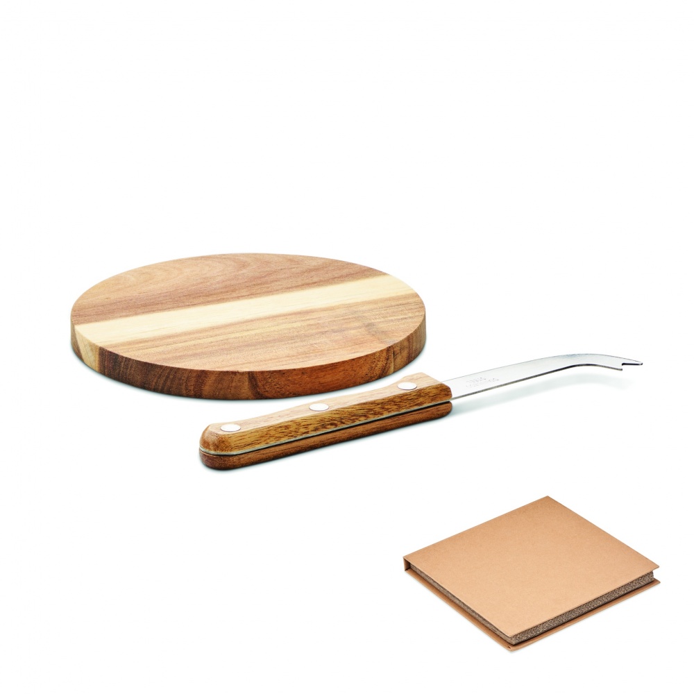 Logo trade advertising products image of: Acacia cheese board set Dresden