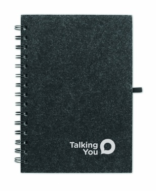 Logotrade business gift image of: A5 RPET felt cover notebook