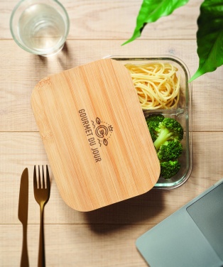 Logo trade promotional products image of: Glass lunch box with bamboo lid