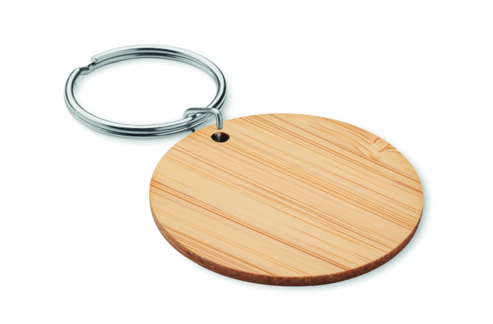 Logo trade promotional products picture of: Round bamboo key ring