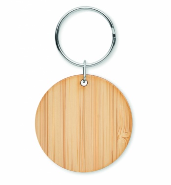 Logotrade business gift image of: Round bamboo key ring Pieksämäki