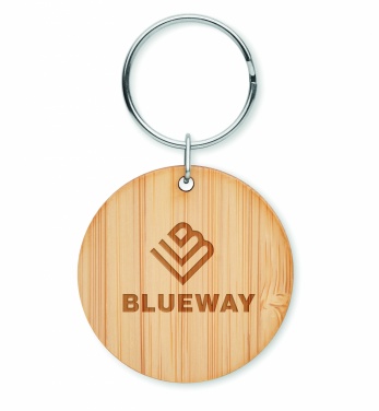 Logotrade promotional merchandise photo of: Round bamboo key ring Pieksämäki