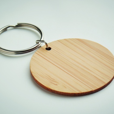 Logotrade promotional giveaway picture of: Round bamboo key ring Pieksämäki