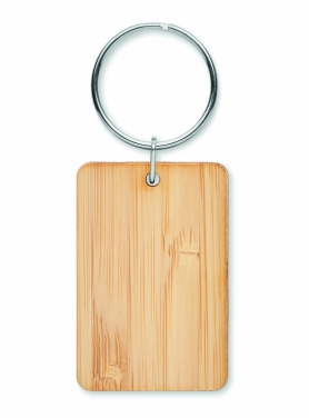 Logo trade corporate gifts picture of: Rectangular bamboo key ring