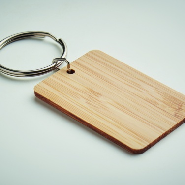 Logotrade corporate gifts photo of: Rectangular bamboo key ring Riihimäki