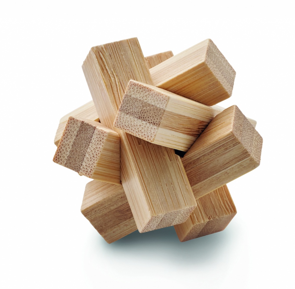 Logo trade promotional merchandise image of: Bamboo brain teaser star shape