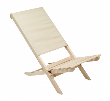 Logo trade promotional item photo of: Foldable wooden beach chair