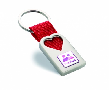 Logo trade promotional merchandise picture of: Heart metal key ring Kemi