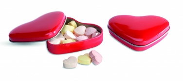 Logotrade promotional product picture of: Heart tin box with candies