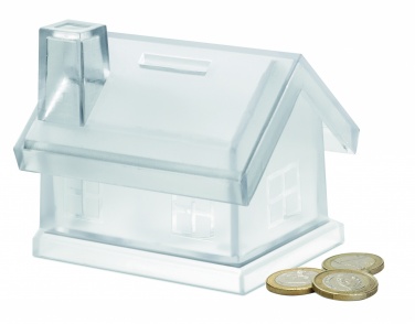 Logo trade corporate gifts picture of: Plastic house coin bank