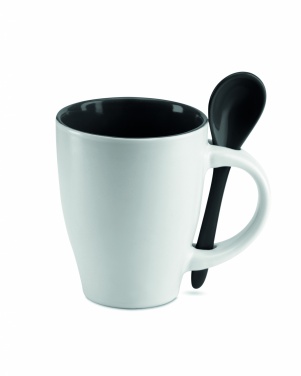 Logotrade advertising product picture of: Bicolour mug with spoon 250 ml