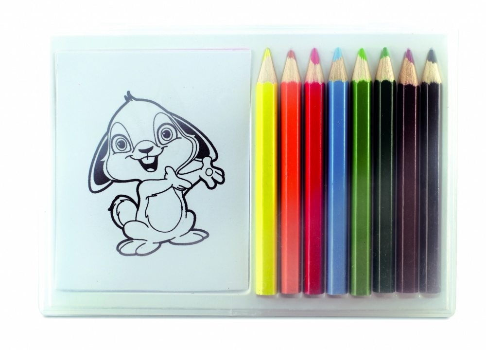 Logo trade promotional giveaway photo of: Wooden pencil colouring set