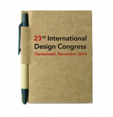 Logo trade promotional merchandise photo of: Recycled notebook with pen