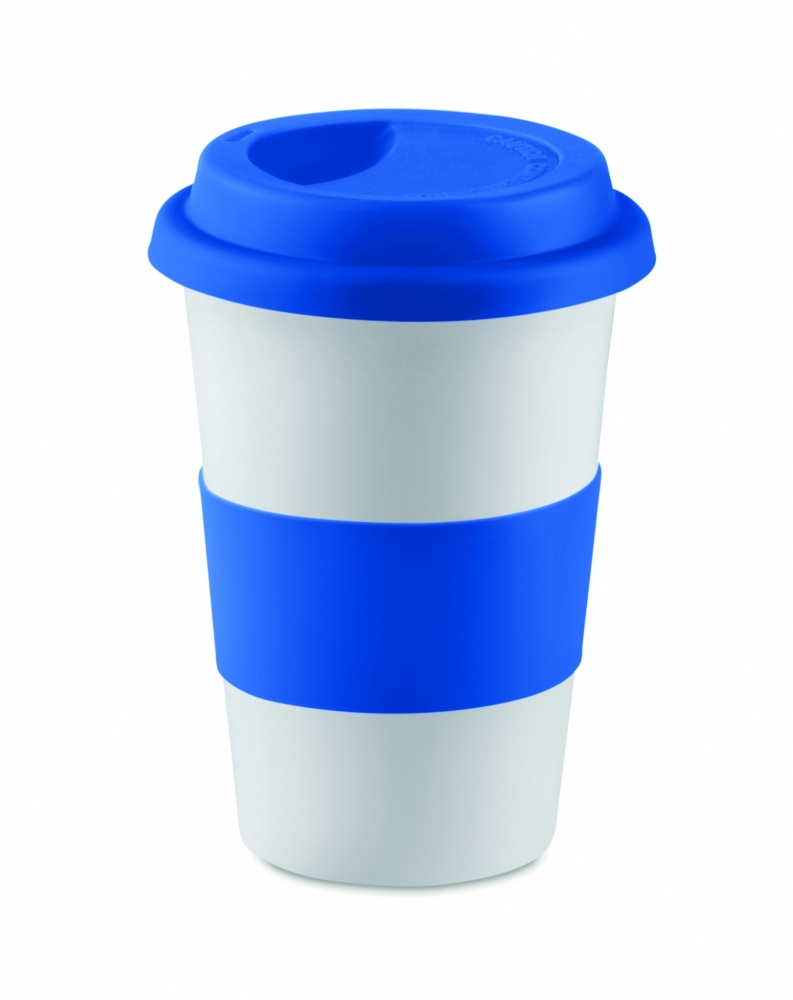 Logo trade advertising products image of: Ceramic mug w/ lid and sleeve