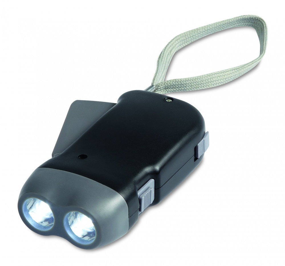 Logo trade promotional products image of: 2 LED dynamo torch